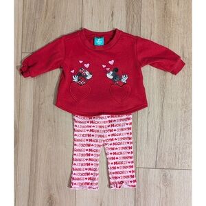 Disney Embroidered Minnie & Mickey Outfit Set